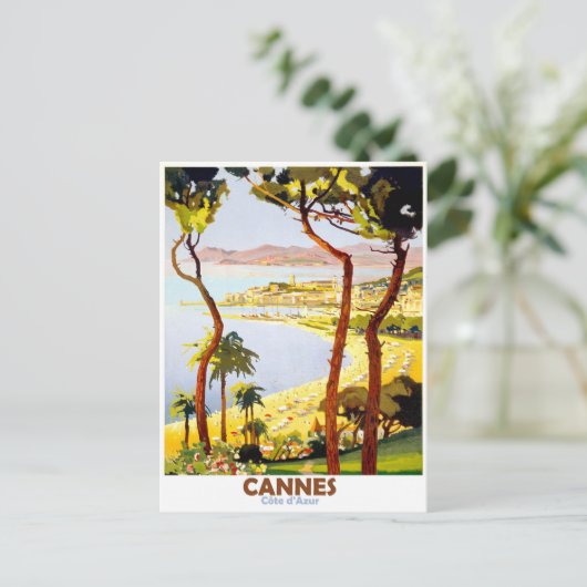 Cannes, Franse riviera, Frankrijk. Vintage Briefkaart (Staand voorkant)