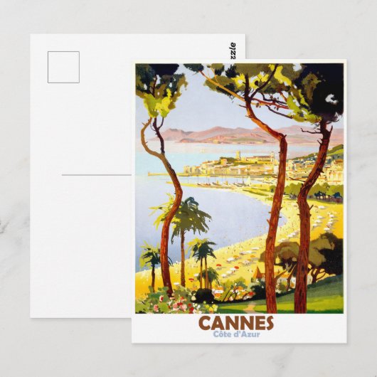 Cannes, Franse riviera, Frankrijk. Vintage Briefkaart (Voorkant / Achterkant)