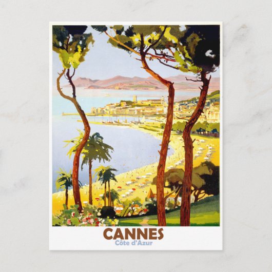 Cannes, Franse riviera, Frankrijk. Vintage Briefkaart (Voorkant)