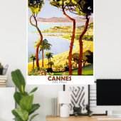 Cannes, Franse riviera, Frankrijk. Vintage Poster (Thuiskantoor)