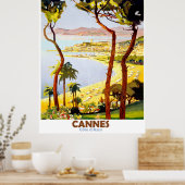 Cannes, Franse riviera, Frankrijk. Vintage Poster (Keuken)