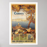 Cannes Franse Riviera Frankrijk Vintage Reisposter