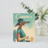 Cannes mode vintage briefkaart (Staand voorkant)