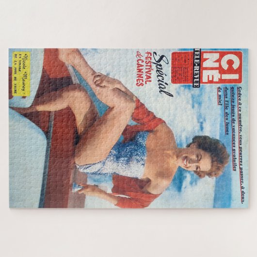 Cannes strandmeid, stijl jaren 60. legpuzzel (Horizontaal)