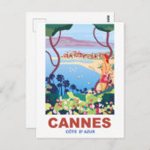 Cannes, Uitzicht op de Franse Riviera Briefkaart (Voorkant / Achterkant)