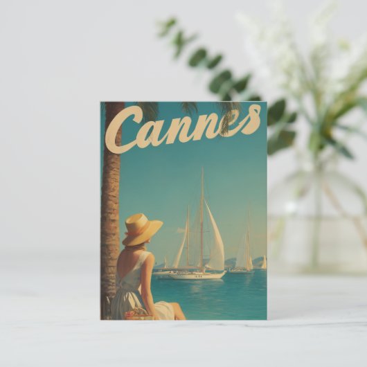 Cannes vintage travel briefkaart (Staand voorkant)
