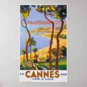 Cannes Vintage Travel Poster (Voorkant)