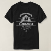 Cannes Zeilboot  Nautische Throwback T-shirt (Design voorkant)
