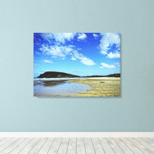 Cannibal Bay, Catlins: Nieuw-Zeelands canvas (Insitu (Houten vloer))