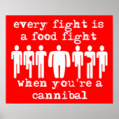 Cannibal Food Fight Funny Print Poster Humor (Voorkant)