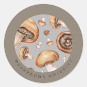 Canning | Datum | Paddenstoelen Ronde Sticker (Voorkant)