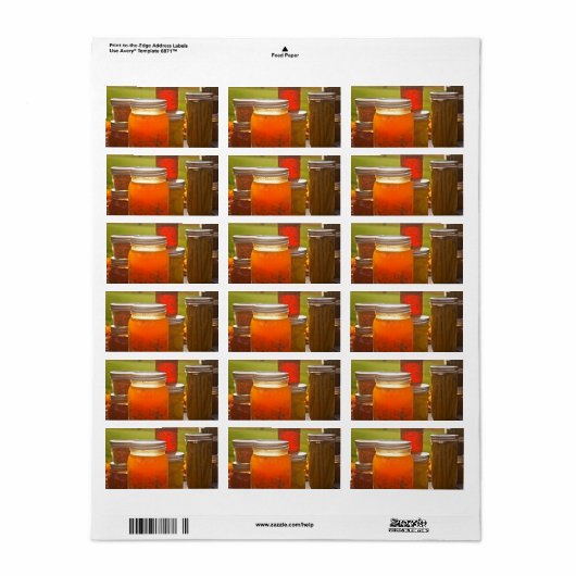 Canning in het najaar etiket (Full Sheet)