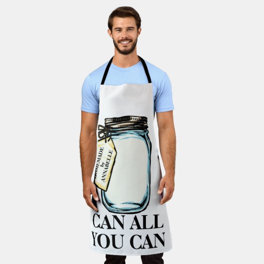Canning Jar Personalize Long Apron Schort (Gedragen)