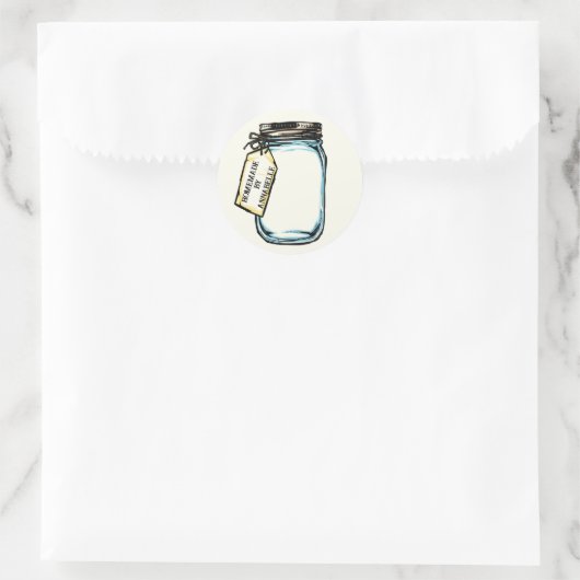 Canning Jar Personalize Ronde Sticker (Tas)