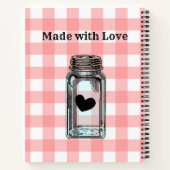 Canning Recipe Book Pink Gingham and Jouw naam Notitieboek (Achterkant)