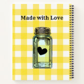Canning Recipe Book Yellow Gingham and Jouw naam Notitieboek (Achterkant)