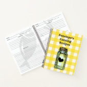 Canning Recipe Book Yellow Gingham and Jouw naam Notitieboek (Binnen)