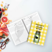 Canning Recipe Book Yellow Gingham and Jouw naam Notitieboek