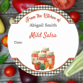 Canning Sticker Salsa Veggies