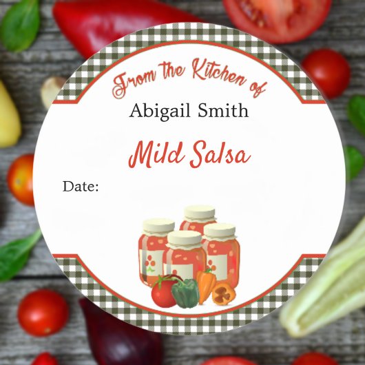 Canning Sticker Salsa Veggies