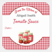 Canning Tomaten en Gingham Square Sticker (Voorkant)