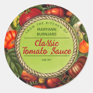 Canning tomaten gepersonaliseerd uit de keuken van ronde sticker