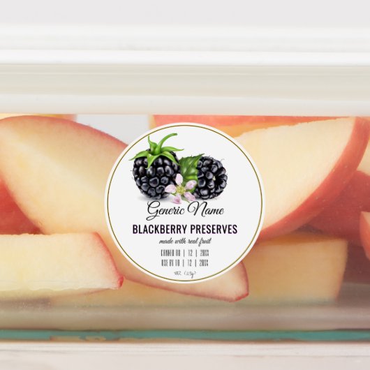 Canning van bramen labels (Aangebracht)