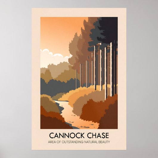 Cannock Chase AONB Reisposter Poster (Voorkant)