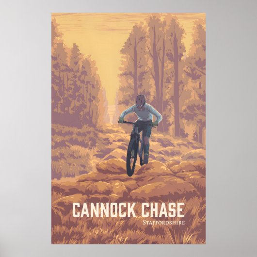 Cannock Chase Mountainbike Reisposter Poster (Voorkant)