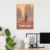 Cannock Chase Mountainbike Reisposter Poster (Thuiskantoor)