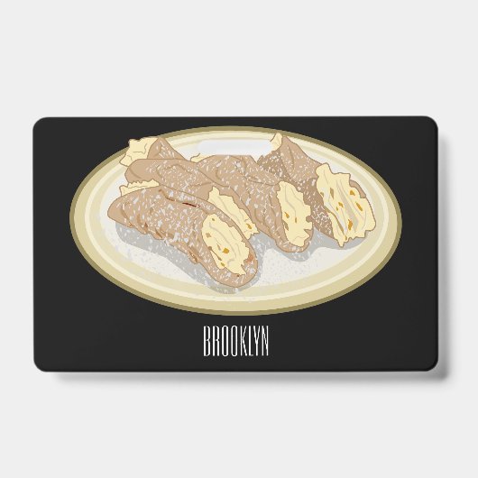 Cannoli cartoon illustratie badge (Voorzijde)