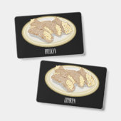Cannoli cartoon illustratie badge (Voor- en achterkant)