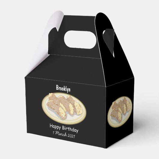 Cannoli cartoon illustratie bedankdoosjes (Achterkant)