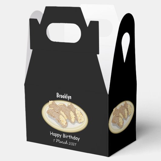 Cannoli cartoon illustratie bedankdoosjes (Geopend)