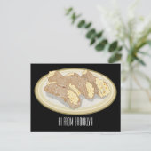 Cannoli cartoon illustratie briefkaart (Staand voorkant)