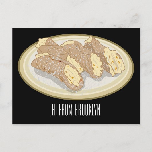 Cannoli cartoon illustratie briefkaart (Voorkant)