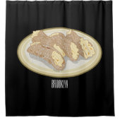 Cannoli cartoon illustratie douchegordijn (Voorkant)