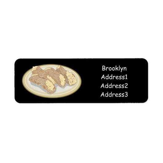 Cannoli cartoon illustratie etiket (Voorkant)