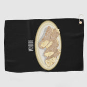 Cannoli cartoon illustratie golfhanddoek (Horizontaal)