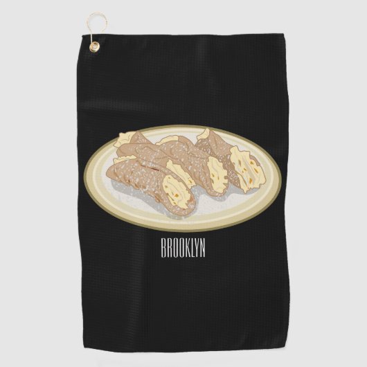 Cannoli cartoon illustratie golfhanddoek (Voorkant)