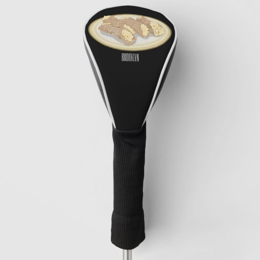 Cannoli cartoon illustratie golfheadcover (Voorkant)