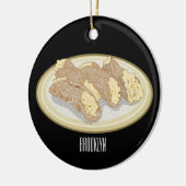 Cannoli cartoon illustratie keramisch ornament (Links)