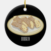 Cannoli cartoon illustratie keramisch ornament (Achterkant)