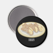 Cannoli cartoon illustratie magneet (Voorkant / Achterkant)