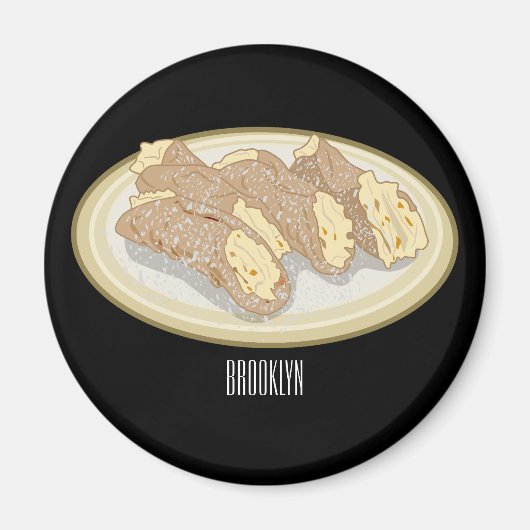 Cannoli cartoon illustratie magneet (Voorkant)