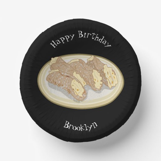 Cannoli cartoon illustratie papieren kommen (Voorkant)