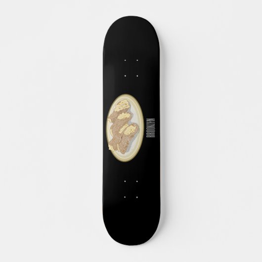 Cannoli cartoon illustratie persoonlijk skateboard (Voorkant)