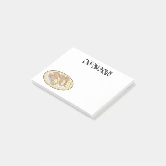 Cannoli cartoon illustratie post-it® notes (Schuin)