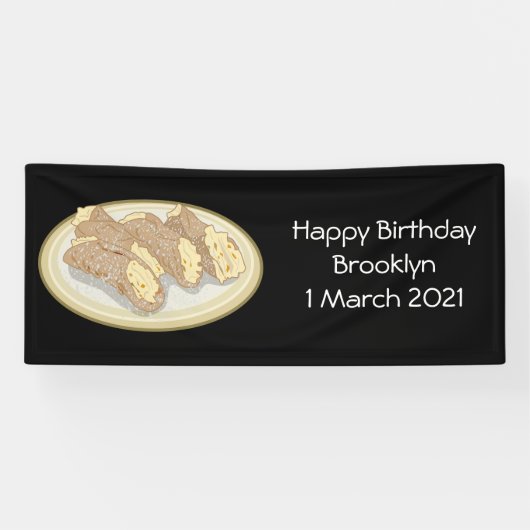 Cannoli cartoon illustratie spandoek (Horizontaal)