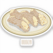 Cannoli cartoon illustratie sticker (Voorkant)